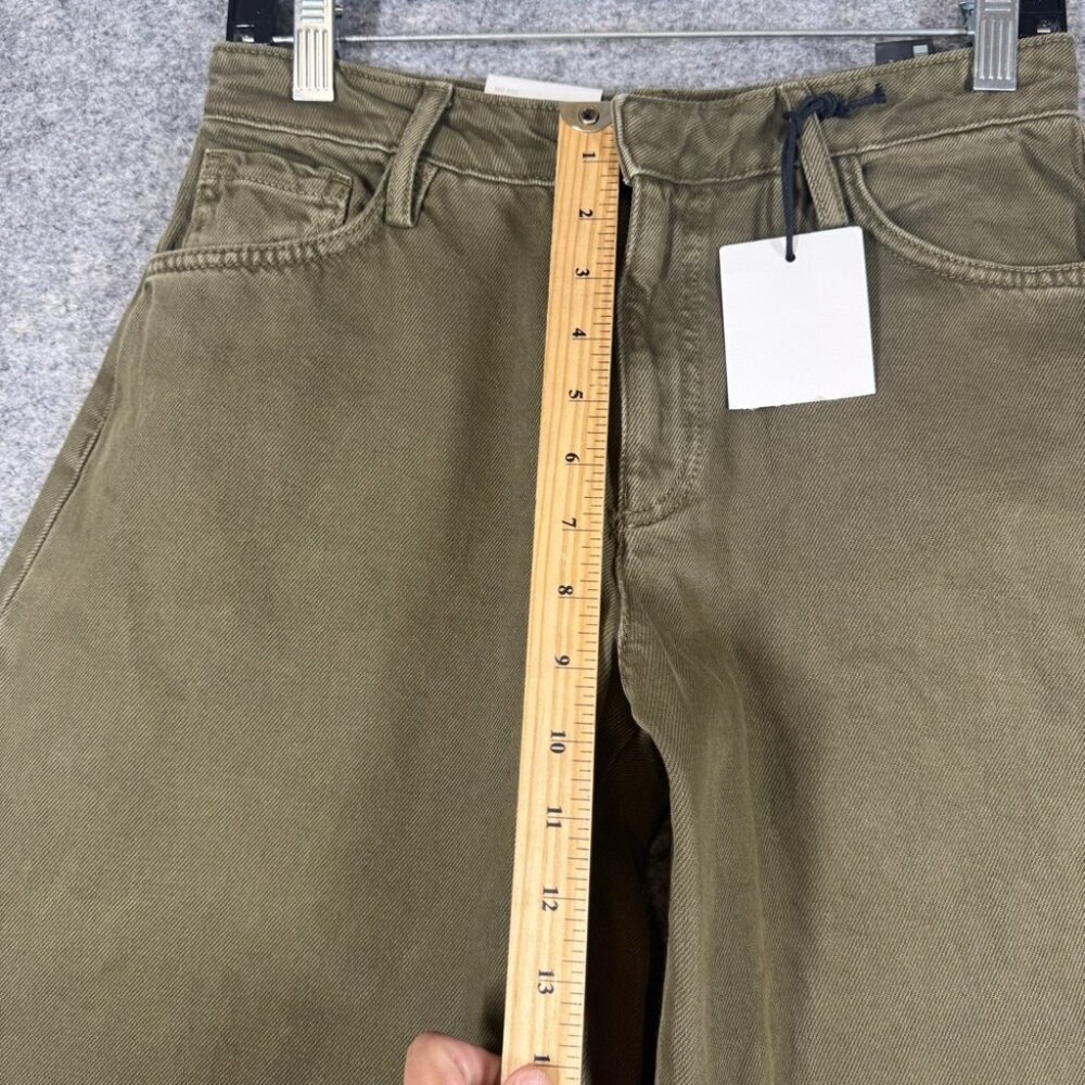 Zara Olive Green Mega Balloon Jeans Size 2 High Rise Barrel Leg Trendy Pants - Picture 6 of 15
